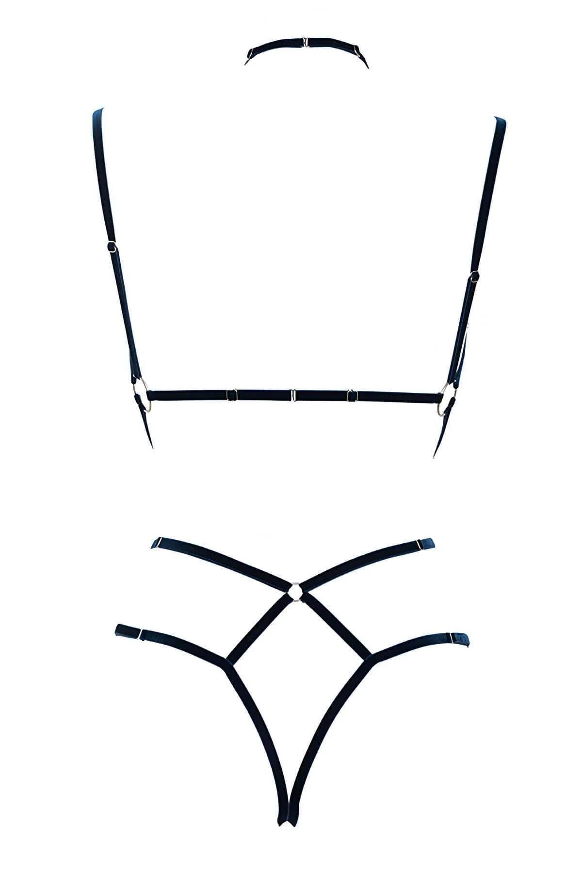 siyah lastik harness kalça bant sarmalı bel çevresi görünüm