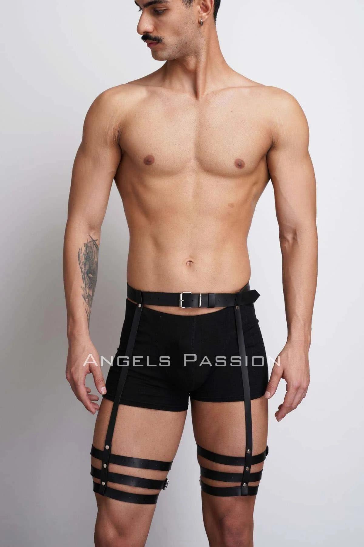 jartiyer harness siyah şerit ve boxer kombini arka açı görünümü