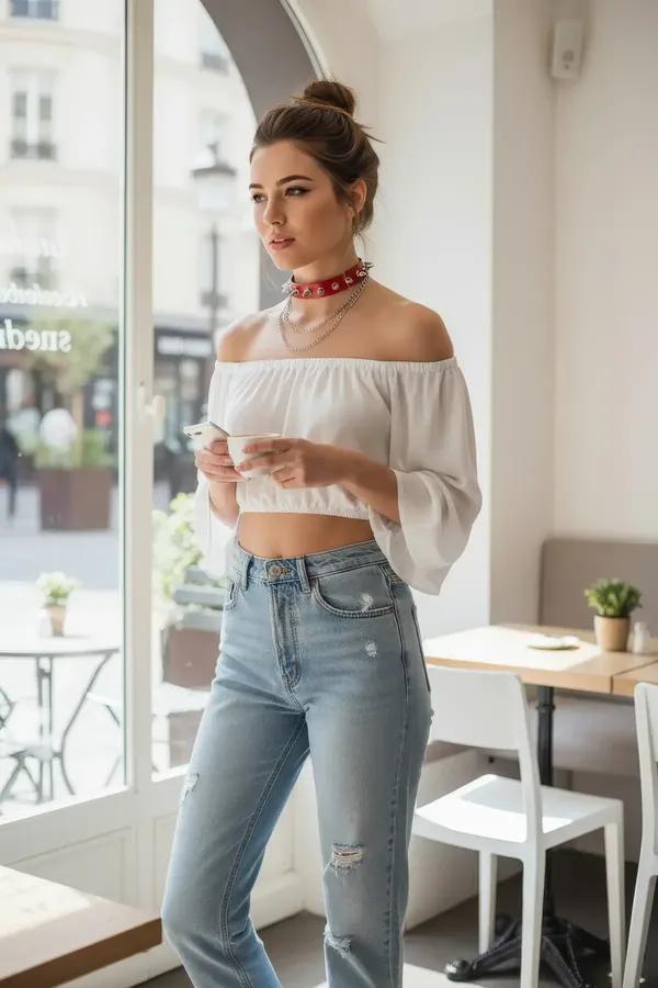 kırmızı vegan deri choker boyunluk gümüş metal zımba detaylı 1,5 cm şerit kadın boyun aksesuar